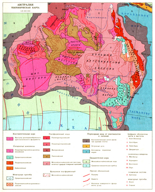 Тектоническая карта Австралии