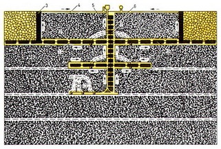 схема подготовки с делением шахтного поля на этажи
