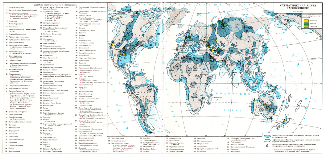 Схематическая карта газоносности